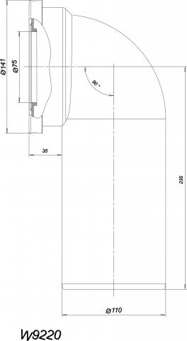 Труба фановая для унитаза Ани Пласт W9220 110*90°