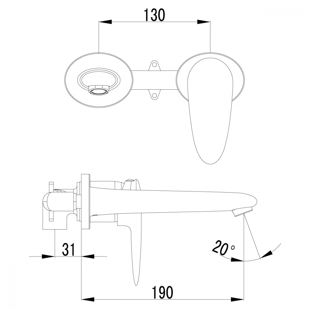Смеситель для раковины настенный Lemark Status LM4426C хром