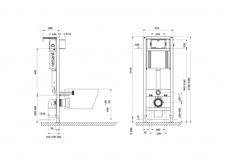 Инсталляция для унитаза Cersanit AQUA SMART M 40 63475 со смывным бачком