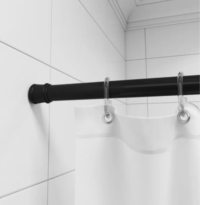 Карниз для ванной комнаты Bath Plus KK-005 чёрный 122-218 см.