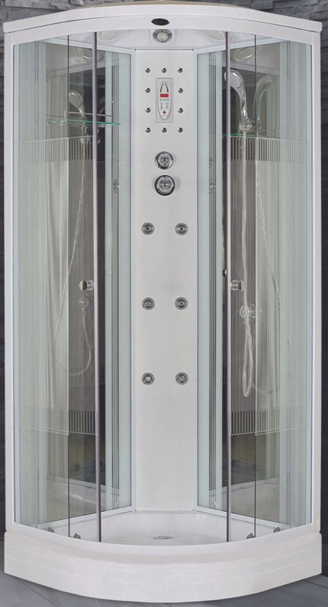 Душевая кабина Niagara NG- 701-01N, 90х90х220, белая, полоски, белый профиль