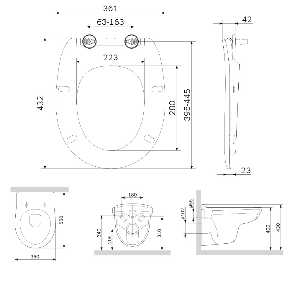 Унитаз подвесной AM.PM Sense C741700SC белый, безободковый, с микролифтом, быстросъём