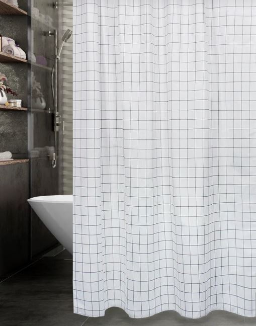 Шторка текстильная для ванной комнаты Bath Plus Charme Simple cube black ch-21280 180х180 см.