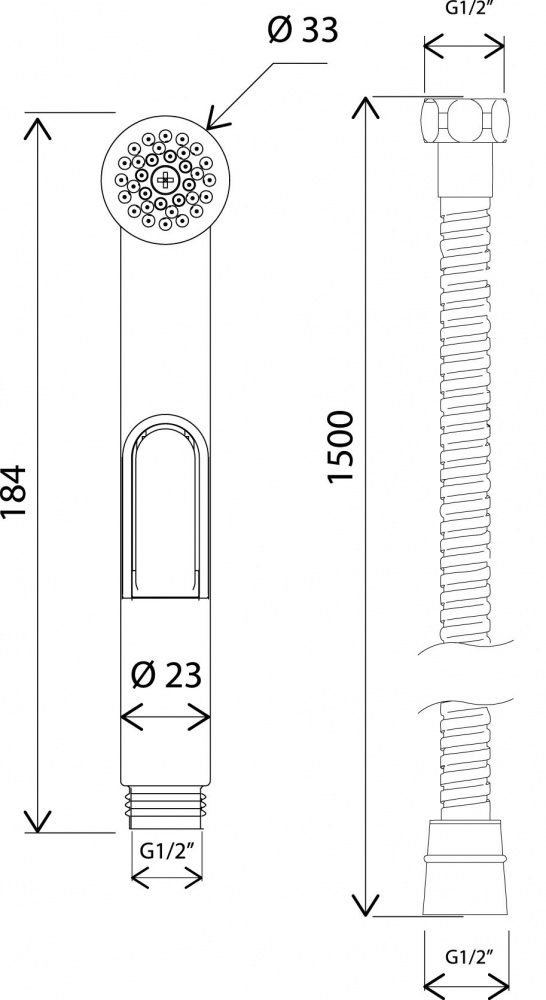 Гигиенический душ AM.PM F0202064 хром, в комплекте со шлангом и держателем